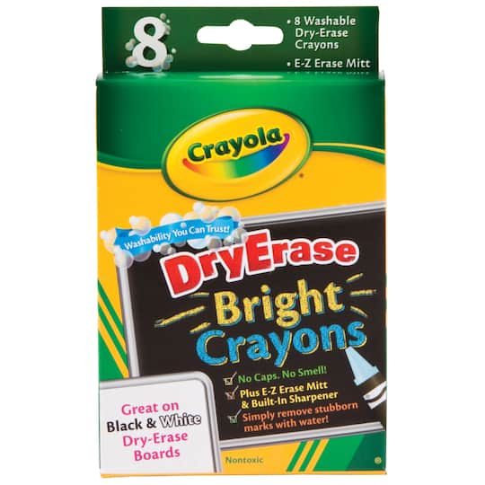 Crayola&#xAE; Brights 8 Color Washable Dry-Erase Crayon Set
